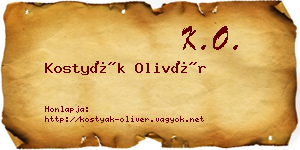 Kostyák Olivér névjegykártya
